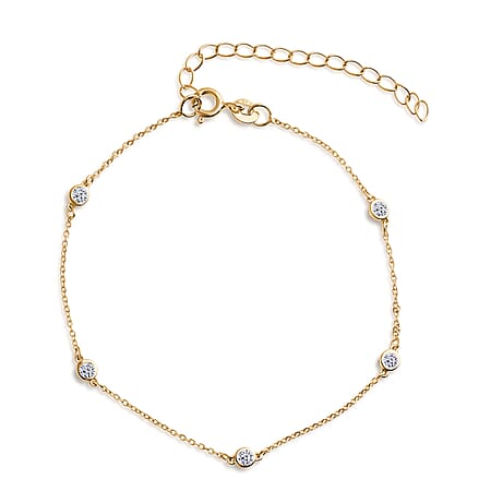 LUXURIANT Lab Grown Diamond Bracelet (Size - 7.5-2 EXT) with Spring Clasp in 18K Vermeil Yellow Gold Plated Sterling Silver (SI-GH) LUXURIANT Lab Grown Diamond Bracelet (Size - 7.5-2 EXT) with Spring Clasp in 18K Vermeil Yellow Gold Plated Sterling Silver (SI-GH)