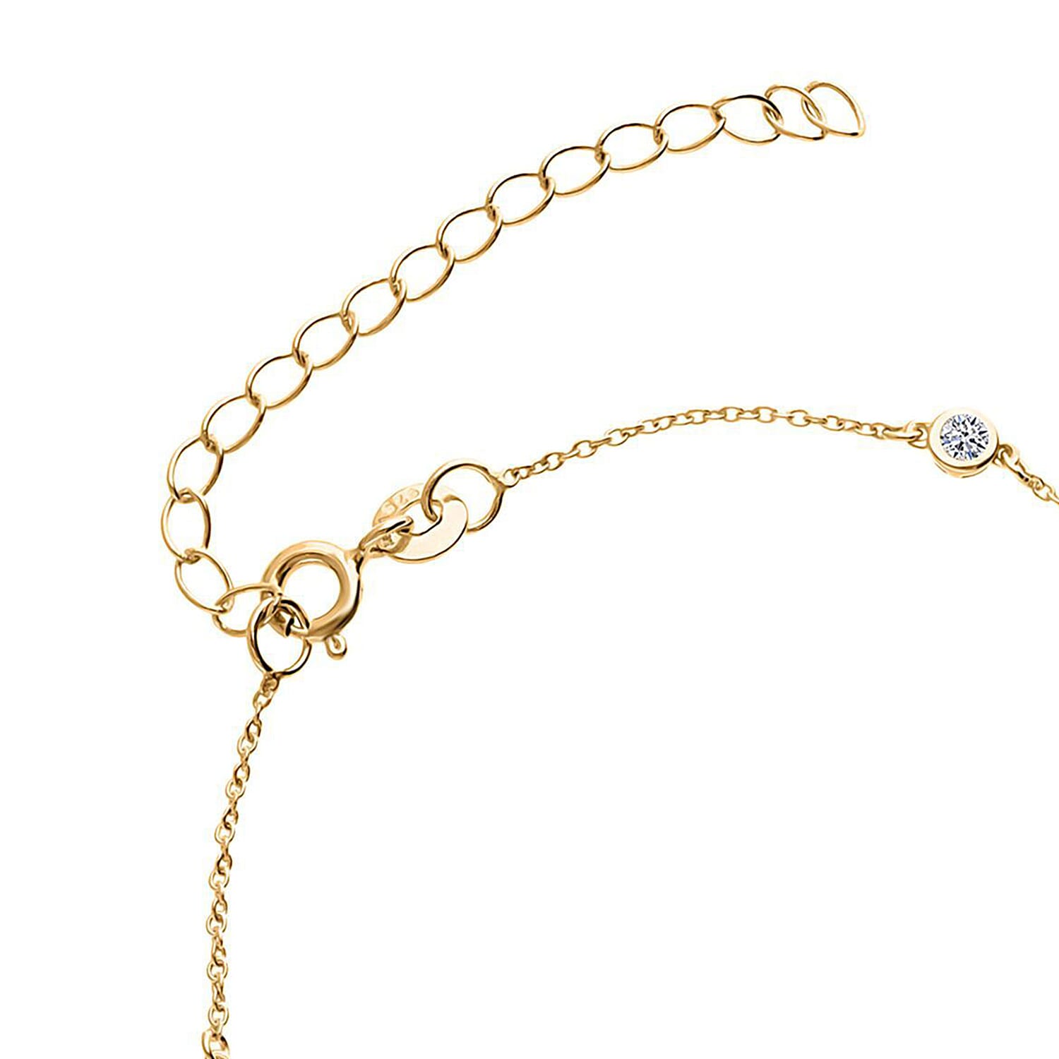 Luxuriant - SI-GH Lab Grown Diamond Bracelet (Size - 7.5-2 EXT) in 18K Vermeil Yellow Gold Plated Sterling Silver 0.25 Ct