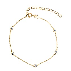 Luxuriant SI-GH Lab Grown Diamond Bracelet (Size - 7.5-2 EXT) in Rhodium Overlay Sterling Silver