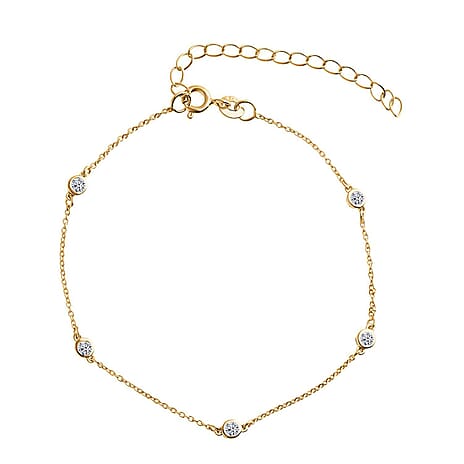 Luxuriant SI-GH Lab Grown Diamond Bracelet (Size - 7.5-2 EXT) in 18K Vermeil Yellow Gold Plated Sterling Silver