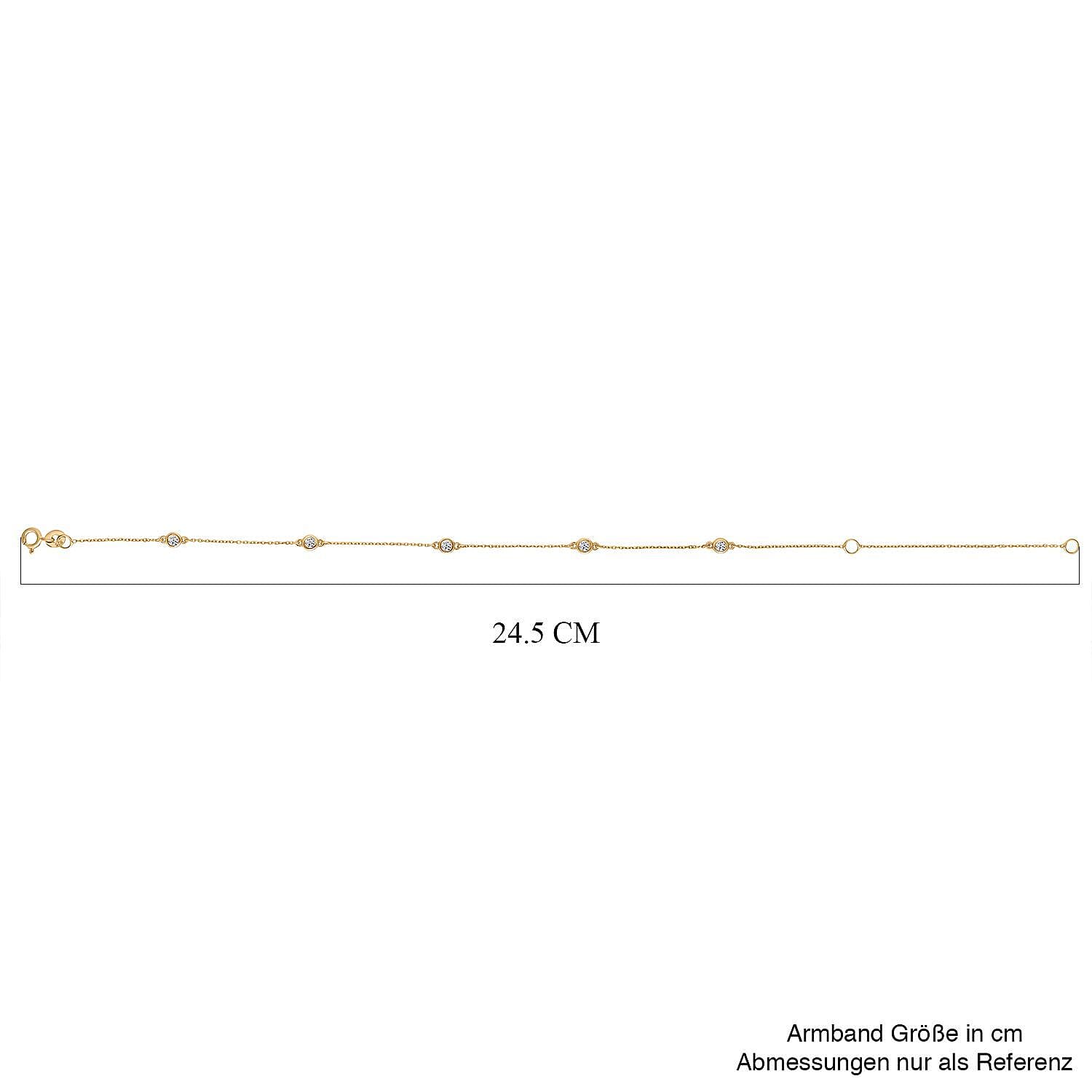 Luxuriant SI-GH Lab Grown Diamond Bracelet (Size - 7.5-2 EXT) in 18K Vermeil Yellow Gold Plated Sterling Silver