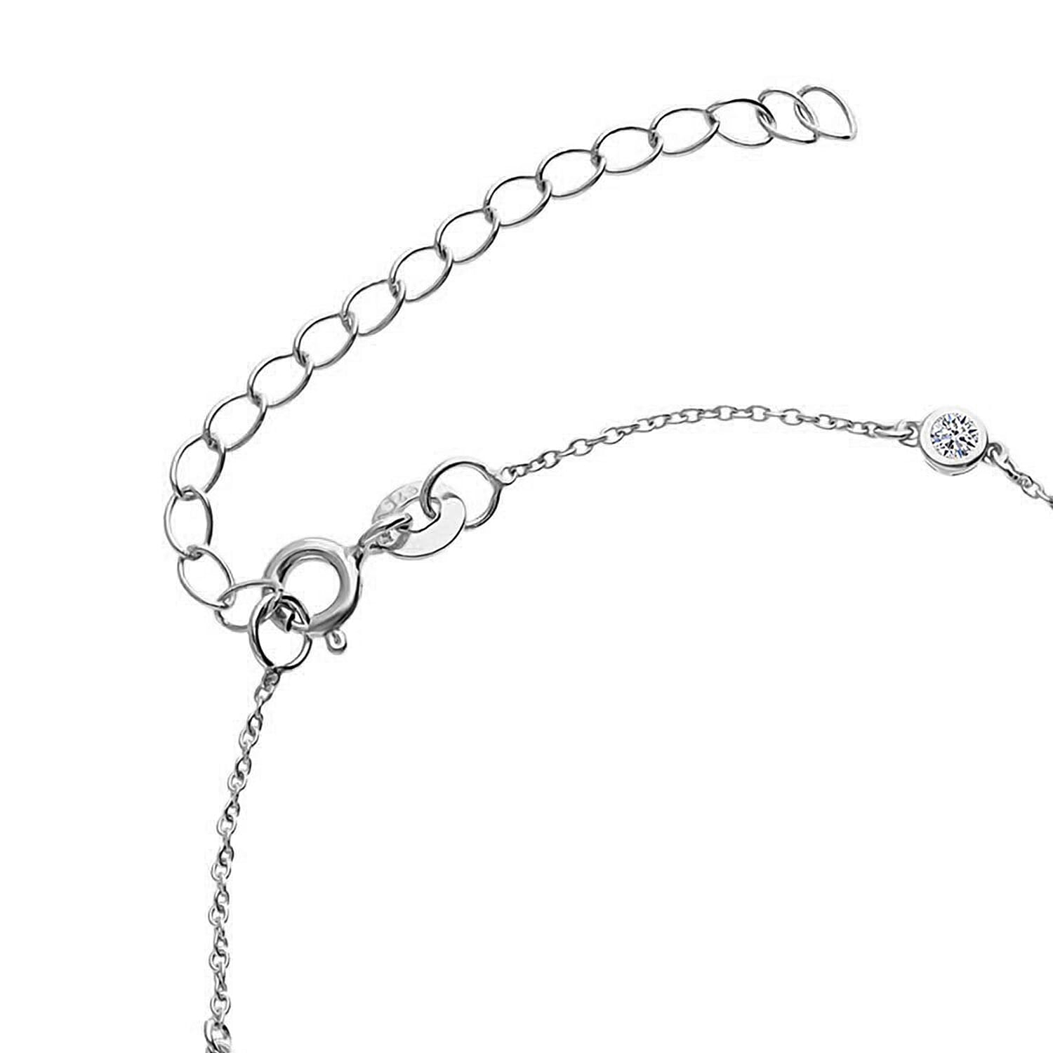 Luxuriant - Lab Grown Diamond (SI-G-H) Bracelet (Size - 7.5-2 EXT) in Rhodium Overlay Sterling Silver 0.25 Ct