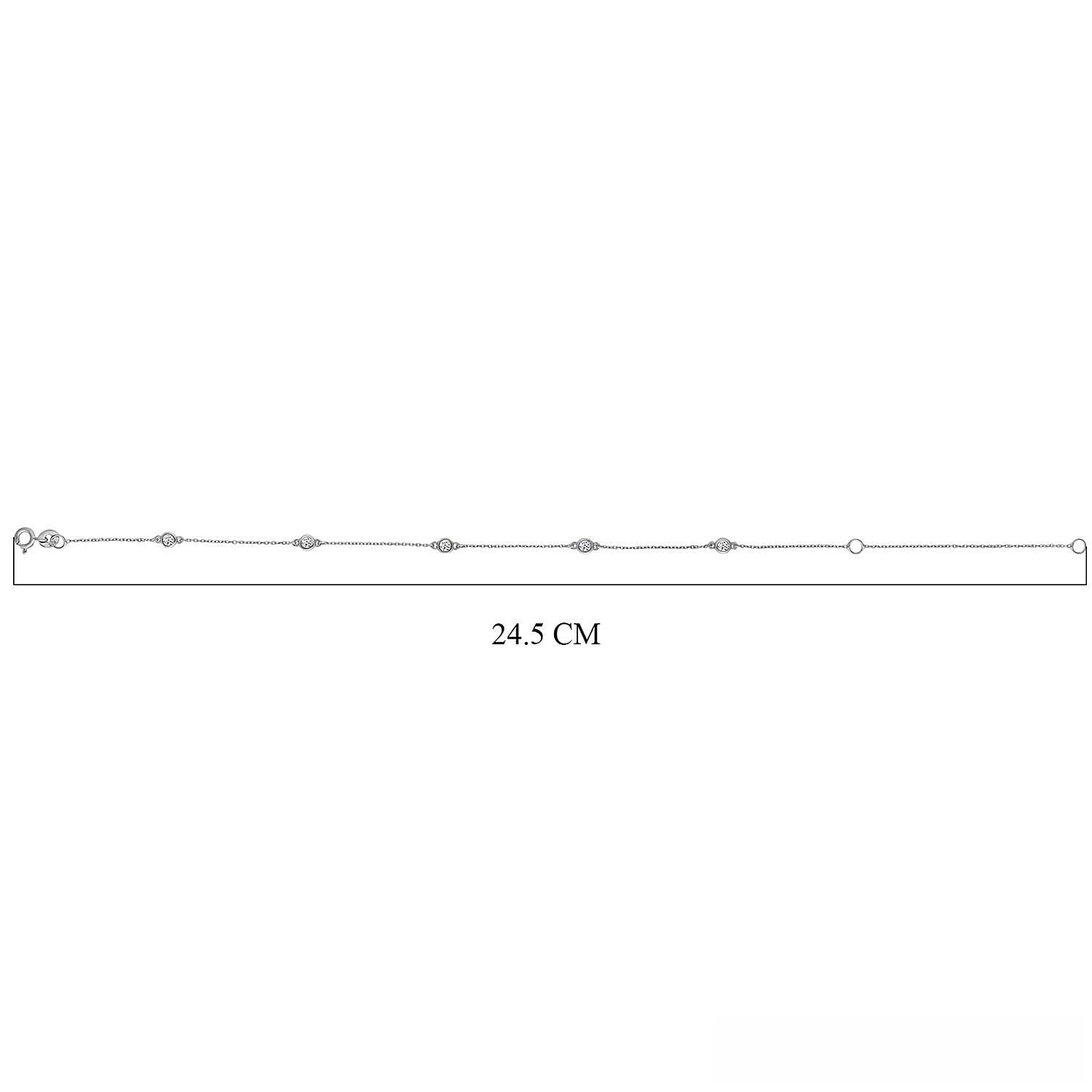 Luxuriant - Lab Grown Diamond (SI-G-H) Bracelet (Size - 7.5-2 EXT) in Rhodium Overlay Sterling Silver 0.25 Ct