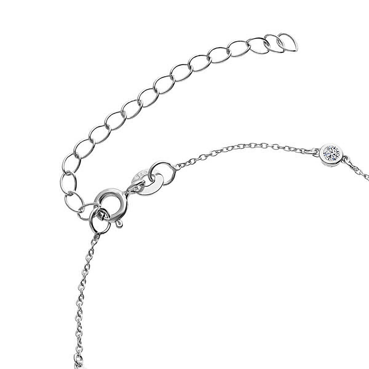 Luxuriant SI-GH Lab Grown Diamond Bracelet (Size - 7.5-2 EXT) in Rhodium Overlay Sterling Silver