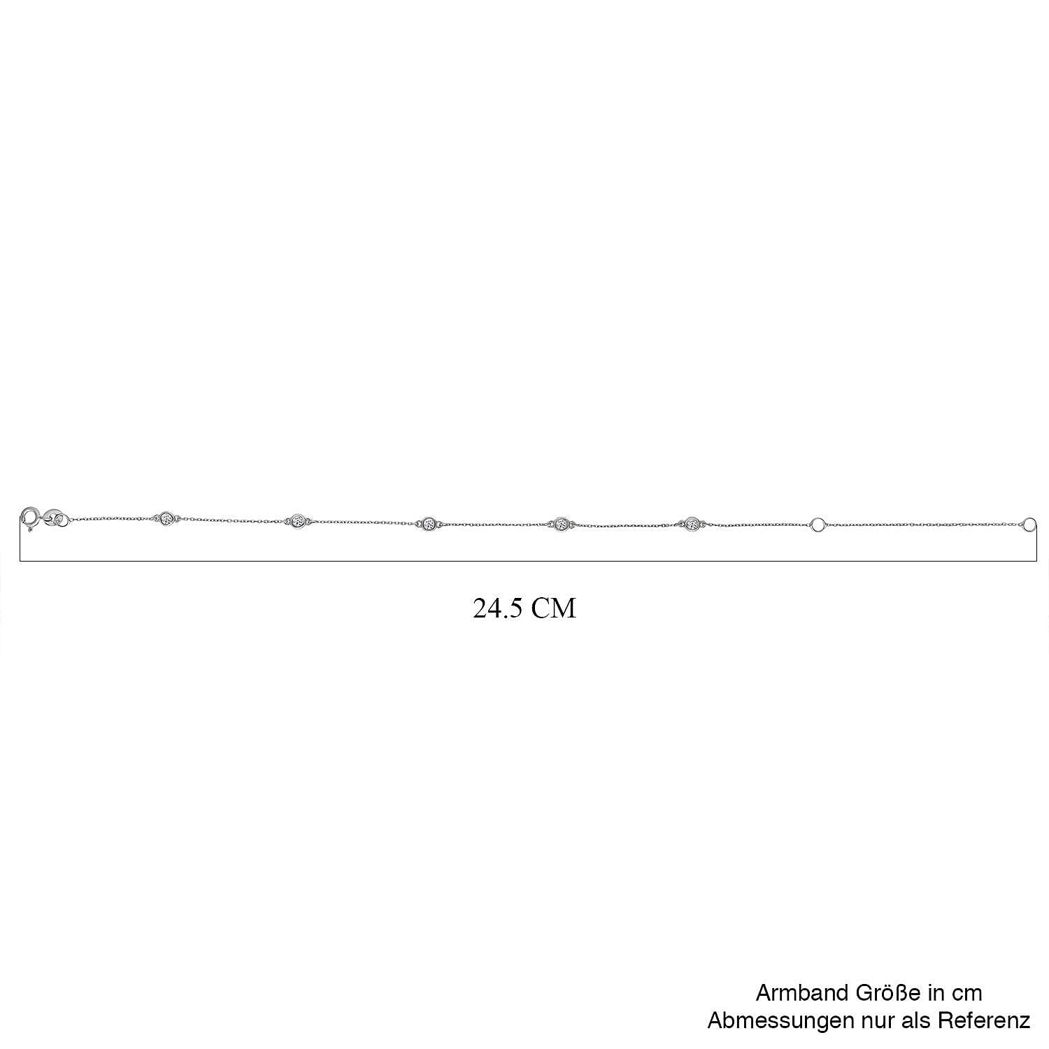 Luxuriant SI-GH Lab Grown Diamond Bracelet (Size - 7.5-2 EXT) in Rhodium Overlay Sterling Silver