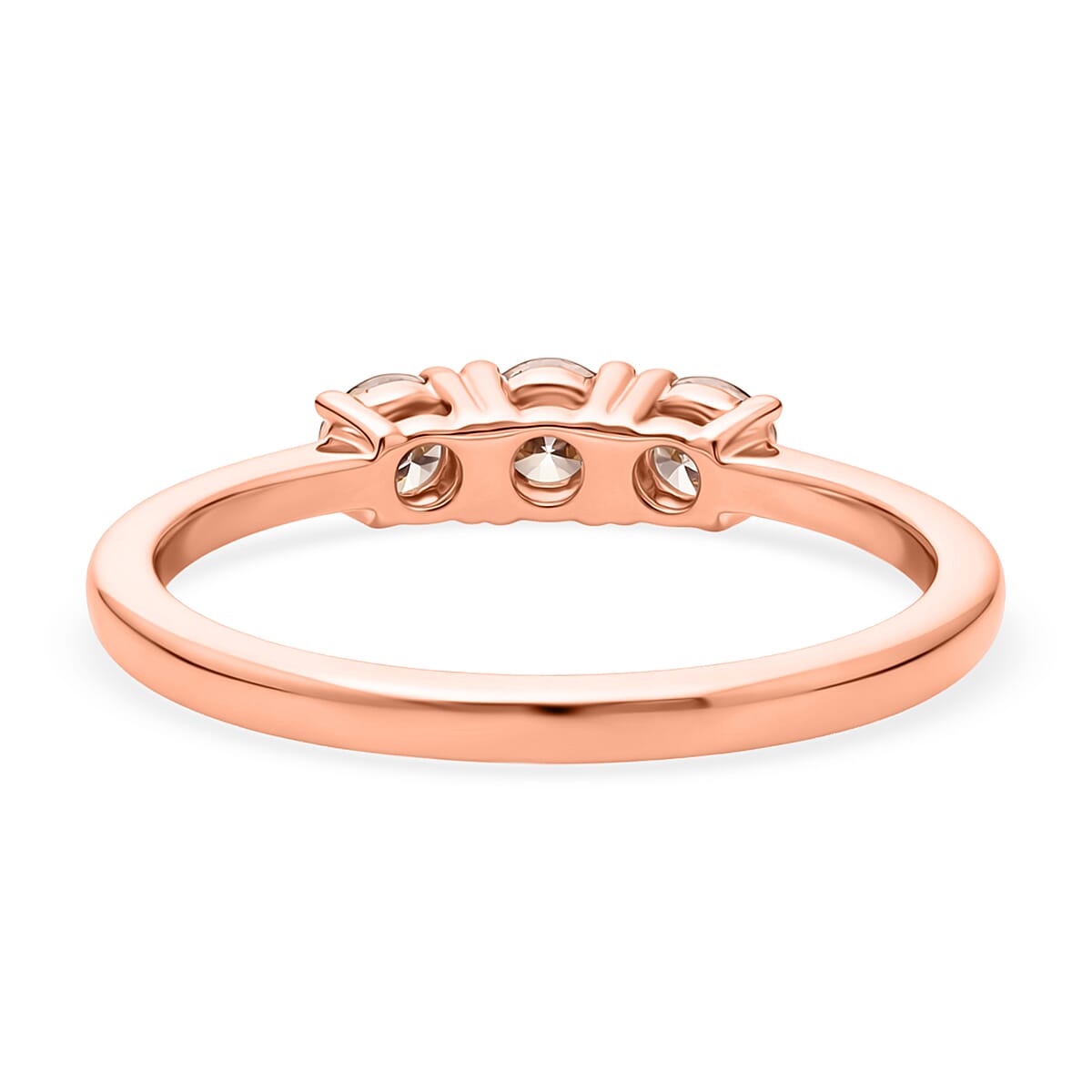 Luxuriant SI Lab Grown Champagne Diamond Band Ring in 18K Vermeil Yellow Gold Plated Sterling Silver