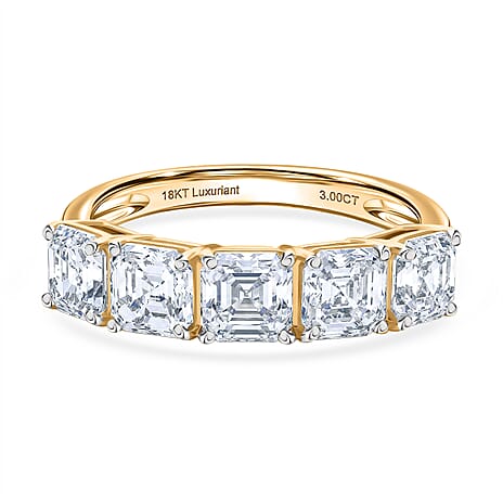 Luxuriant  18K Yellow Gold SGL Certified VS-EF Lab Grown Diamond  Ring 3.00 Ct, Gold Wt. 3.00 Gms