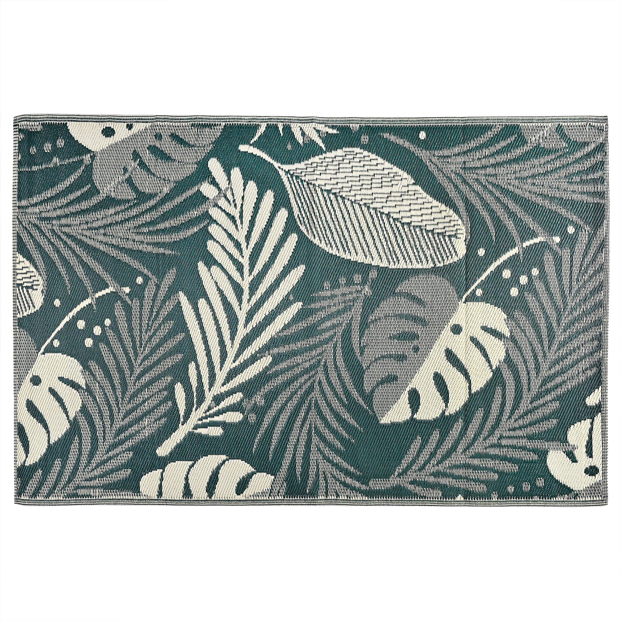 Livmore Polypropylene 440 Gsm Mat (Size 120x180 Cm) - Teal And Beige
