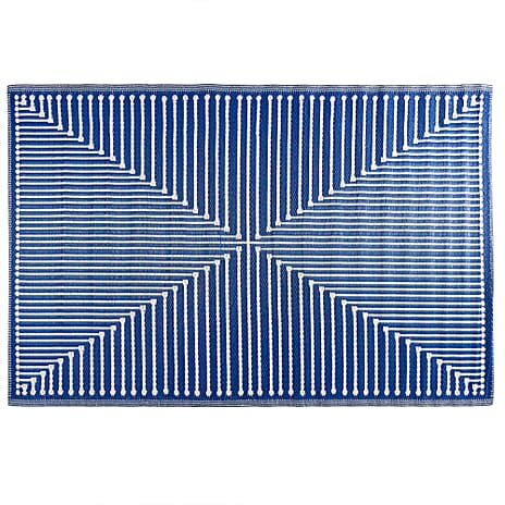 Livmore  Livmore Polypropylene 440 Gsm Mat  (Size 120x180 Cm) - Blue And off White