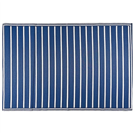 Livmore Polypropylene 440 Gsm Mat (Size 120x180 Cm) - White & Navy Blue