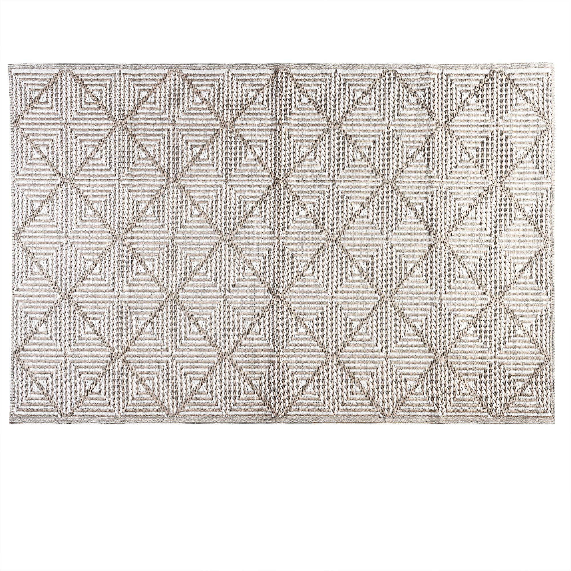 Livmore  Livmore Polypropylene 440 Gsm Mat  (Size 120x180 Cm) - White & Beige