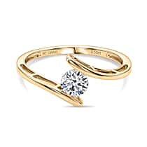 LUXURIANT 0.50 Ct. Lab Grown Diamond Solitaire Bypass Ring in 9K Yellow Gold (SI-GH)