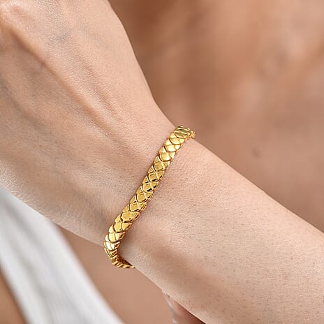 Bronzella Collection - EverTrue Fancy Linked Bracelet (Size - 7.5) in 18K Yellow Gold Plating