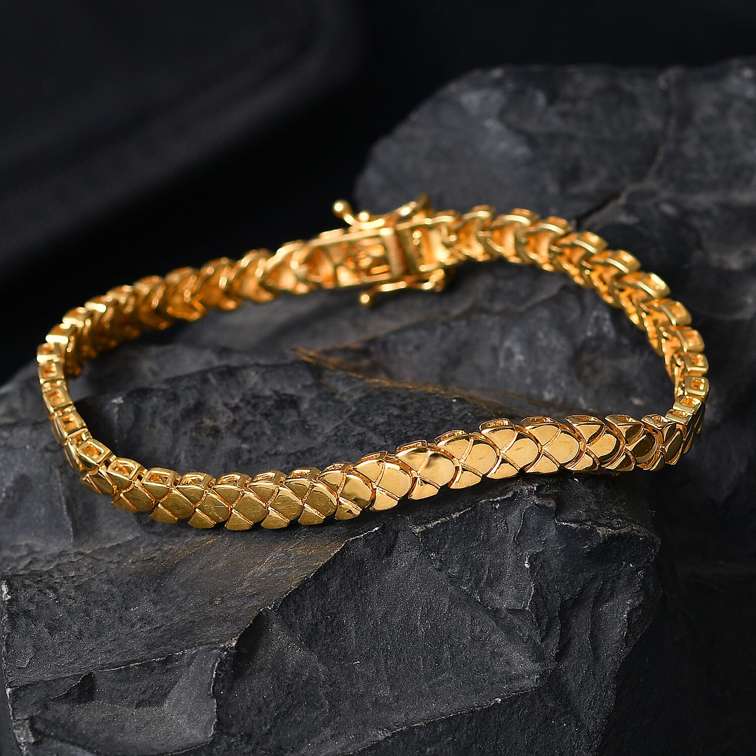 EverTrue Linking Bracelet (Size - 7.5) with GB Lock Box in Yellow Gold Tone