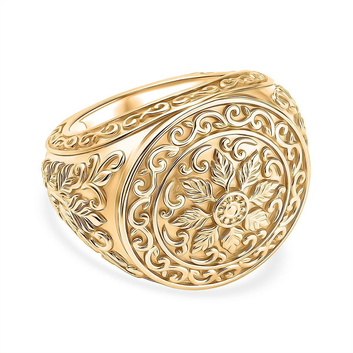 EverTrue Fillegree Work Ring in Yellow Gold Tone