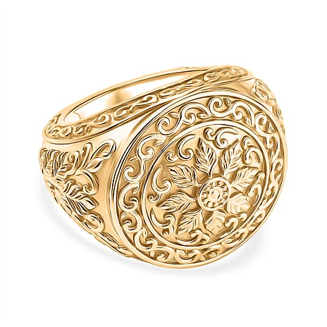 EverTrue Fillegree Work Ring in Yellow Gold Tone