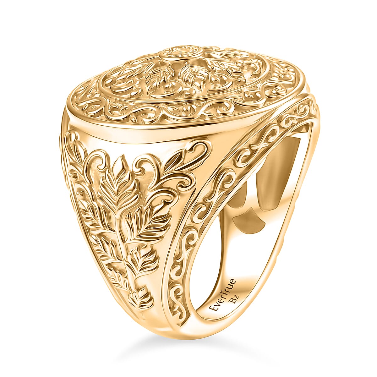 EverTrue Fillegree Work Ring in Yellow Gold Tone