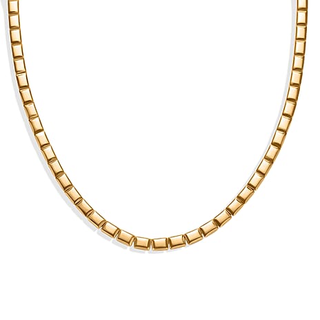 EverTrue Square Link Necklace (Size - 20) with GB Lock Box in Yellow Gold Tone