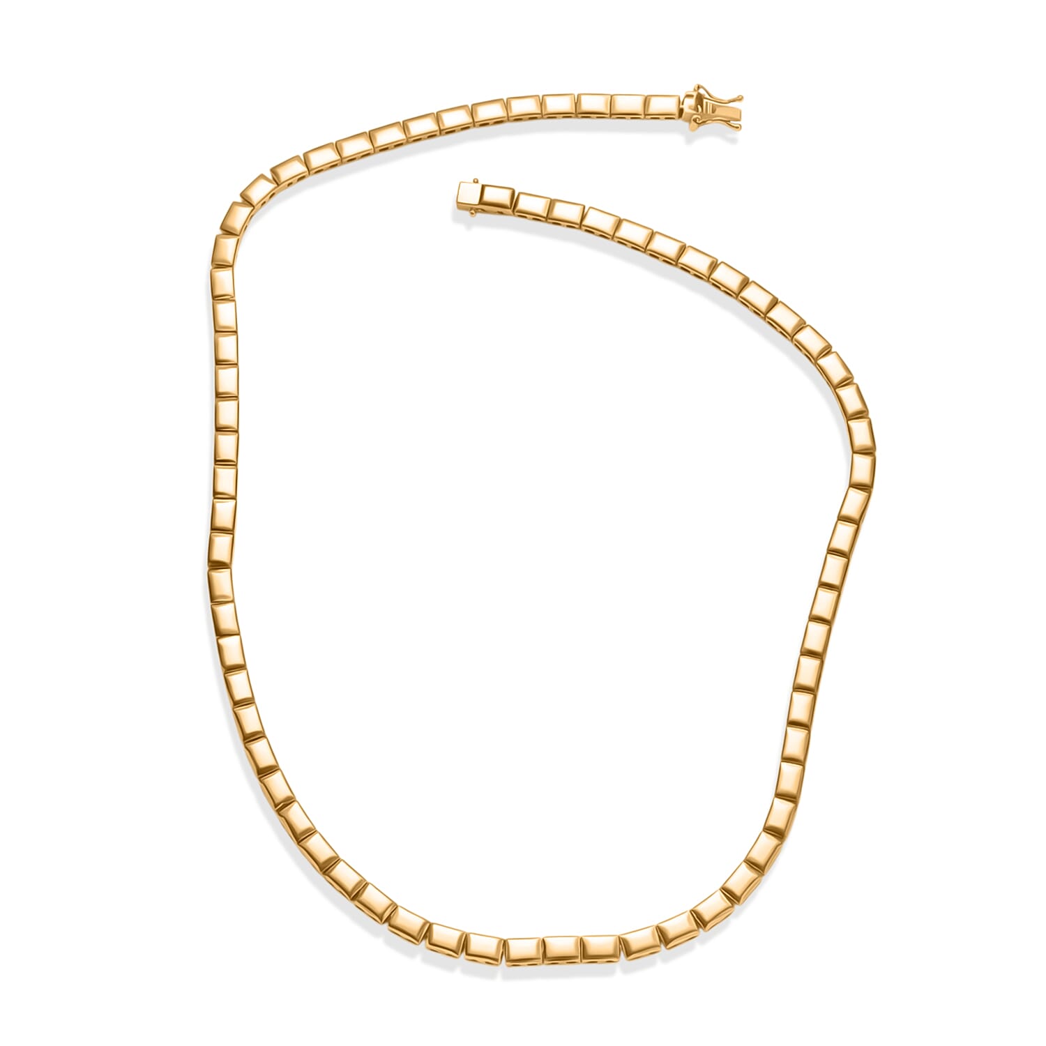 EverTrue Square Link Necklace (Size - 20) with GB Lock Box in Yellow Gold Tone