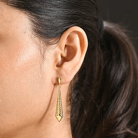 Bronzella Collection - EverTrue Dangling Earring with Push Back in 18K Gold Plating