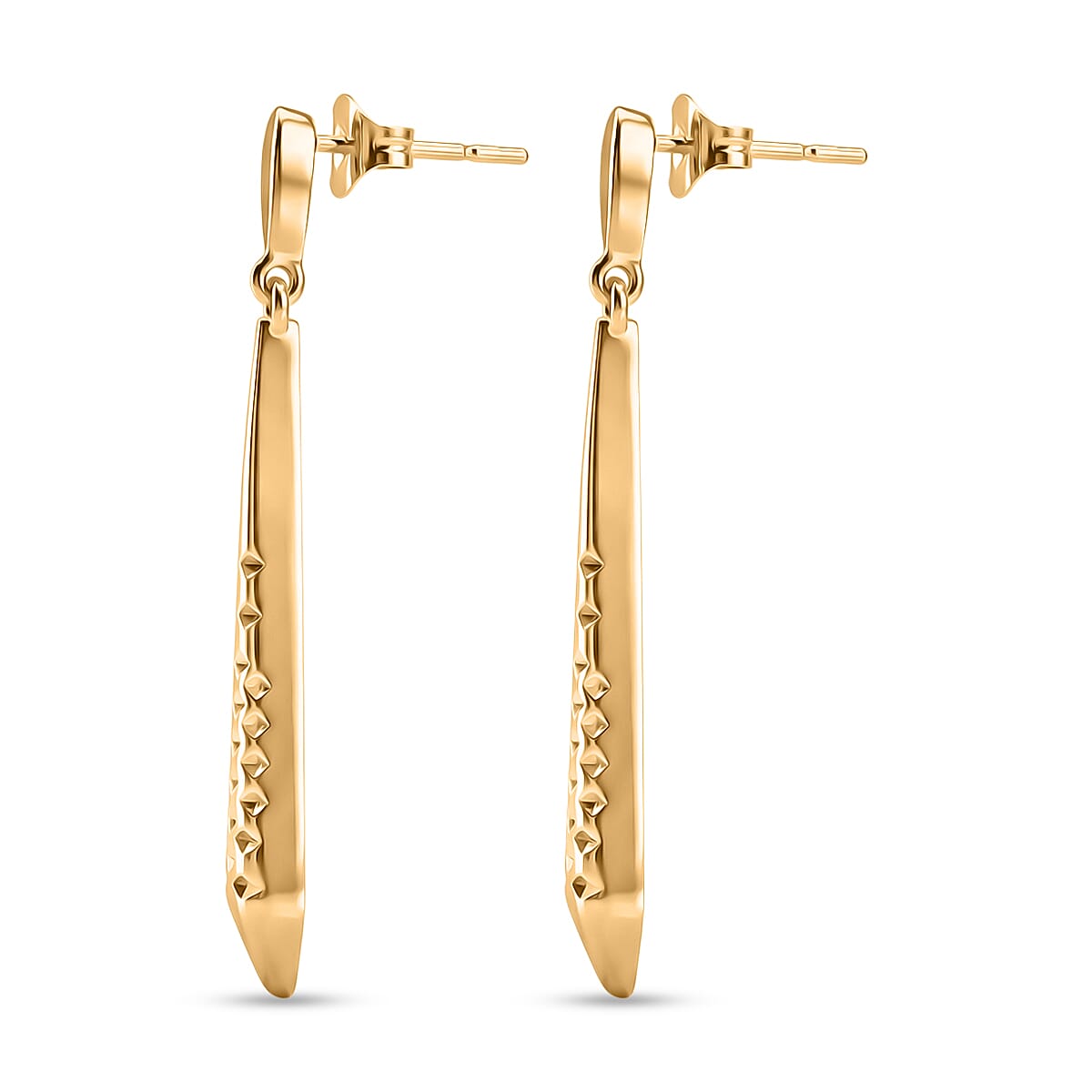 EverTrue Dangling Earring with Push Back in Yellow Gold Tone