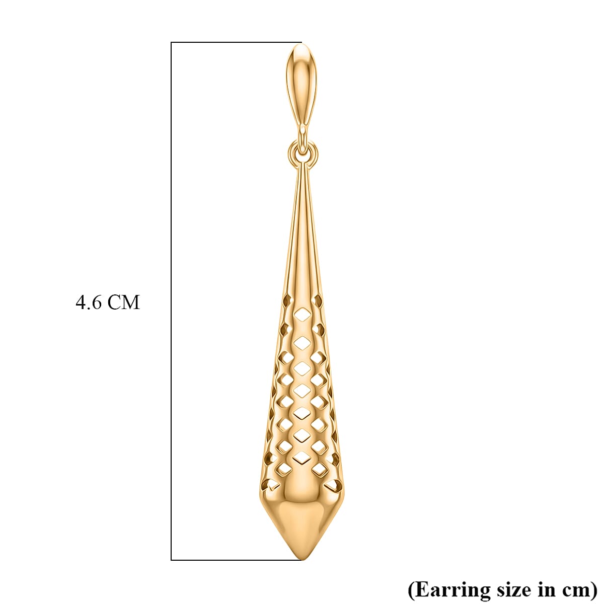 EverTrue Dangling Earring with Push Back in Yellow Gold Tone