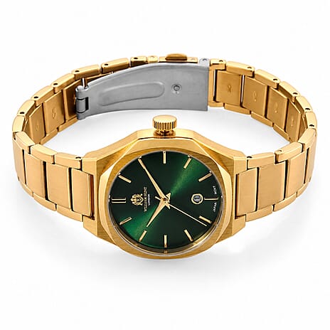 William Hunt Miyota Japanese Movement With Date Function Dark Green Sunray Dial Watch - Green