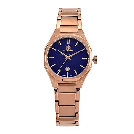 William Hunt Limited Edition Japanese Miyota Movement 5 ATM Water Resistant Watch With Date Function & Presentation Box - Blue