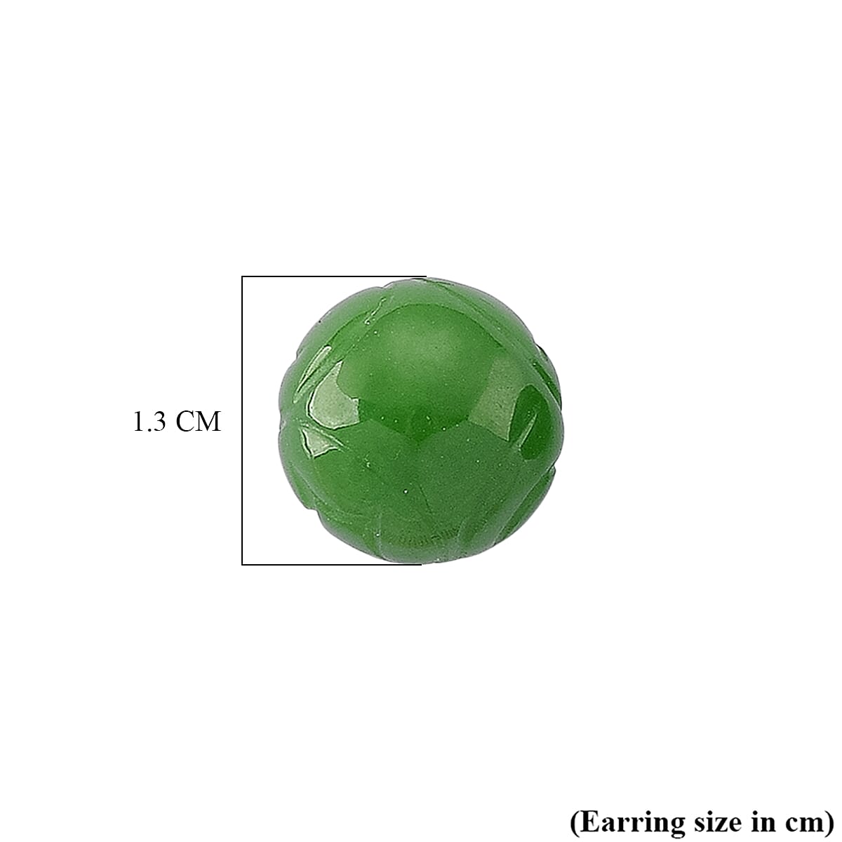 D'Joy Enhanced Green Jade Beads Earring with Push Back in Yellow Gold Plated Sterling Silver 30.00 Ct.