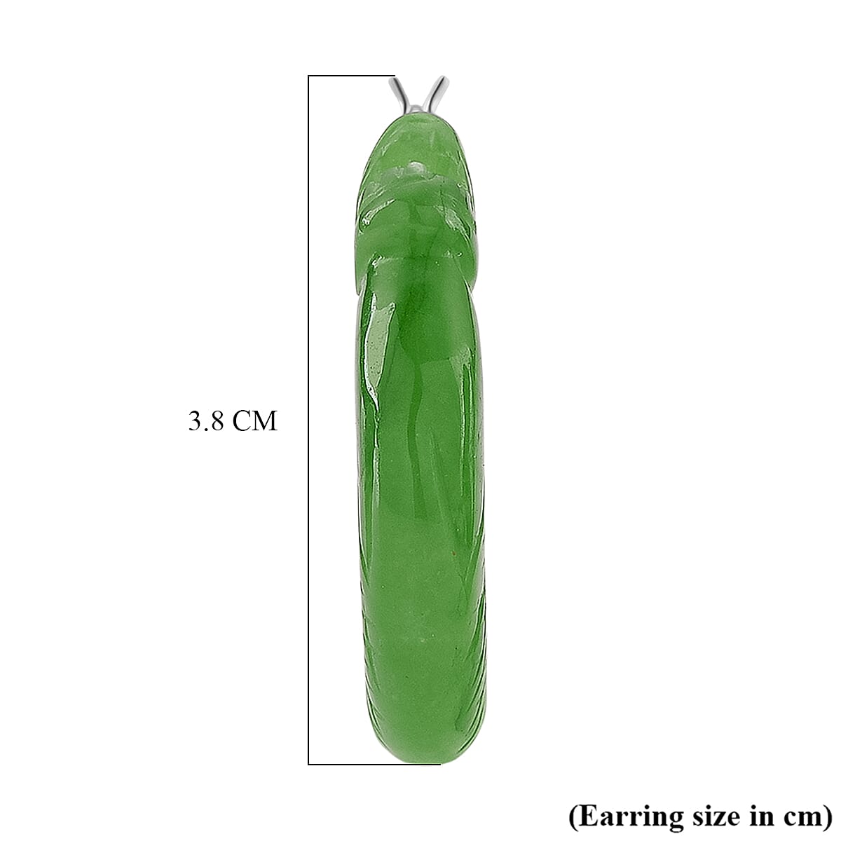 D'Joy Enhanced Green Jade Beads Earring with Clasp in Rhodium Overlay Sterling Silver 25.00 Ct.