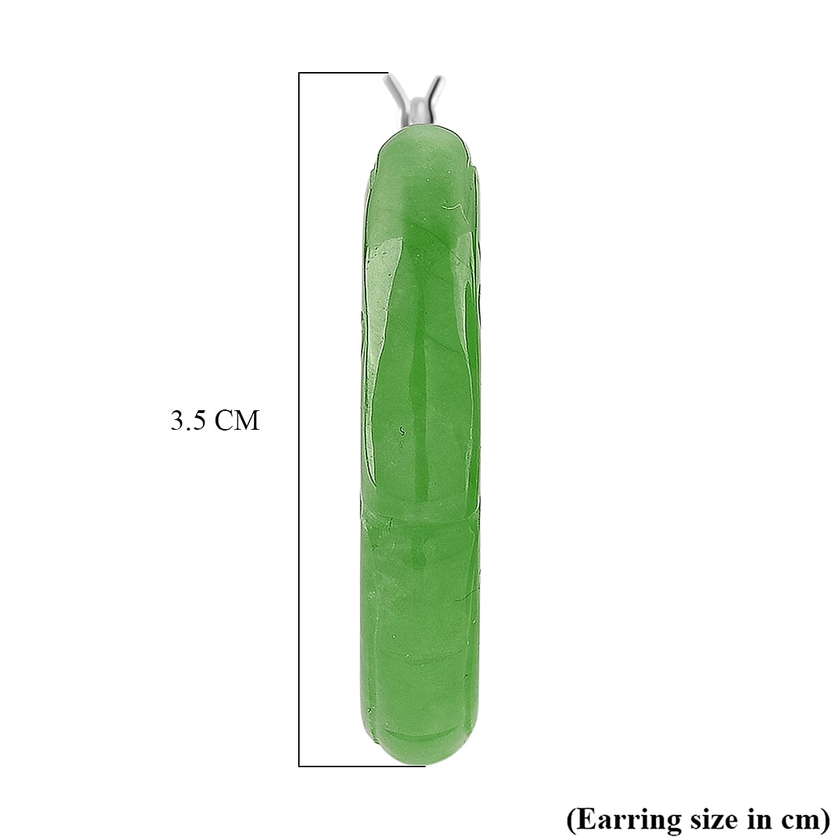 D'Joy Enhanced Green Jade Beads Earring with Clasp in Rhodium Overlay Sterling Silver 75.00 Ct.