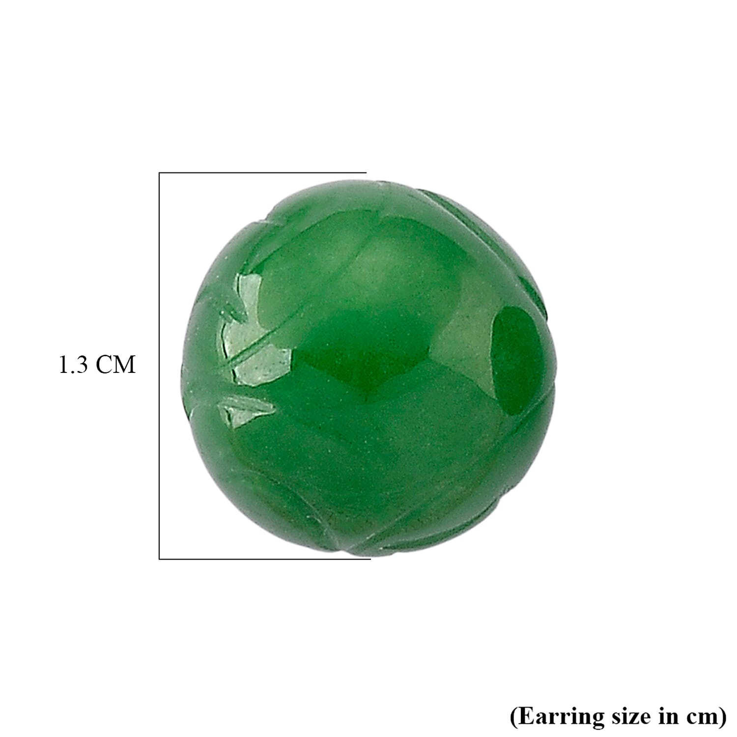 D'Joy Enhanced Green Jade Beads Earring with Push Back in Rhodium Overlay Sterling Silver 30.00 Ct.