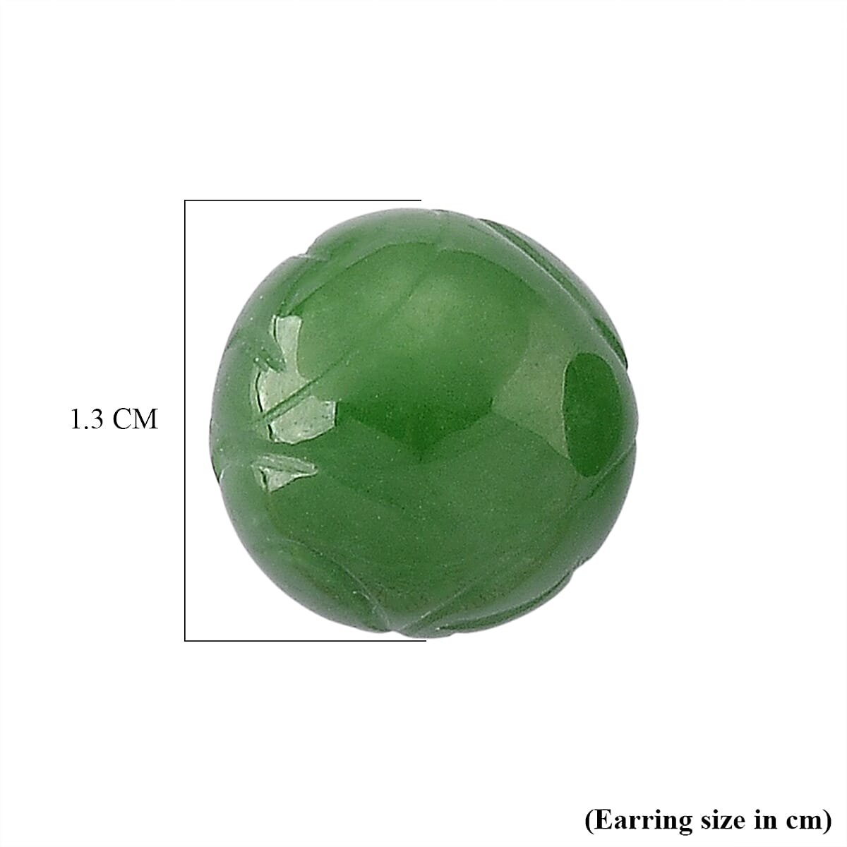 D'Joy Enhanced Green Jade Beads Earring with Push Back in Rhodium Overlay Sterling Silver 30.00 Ct.