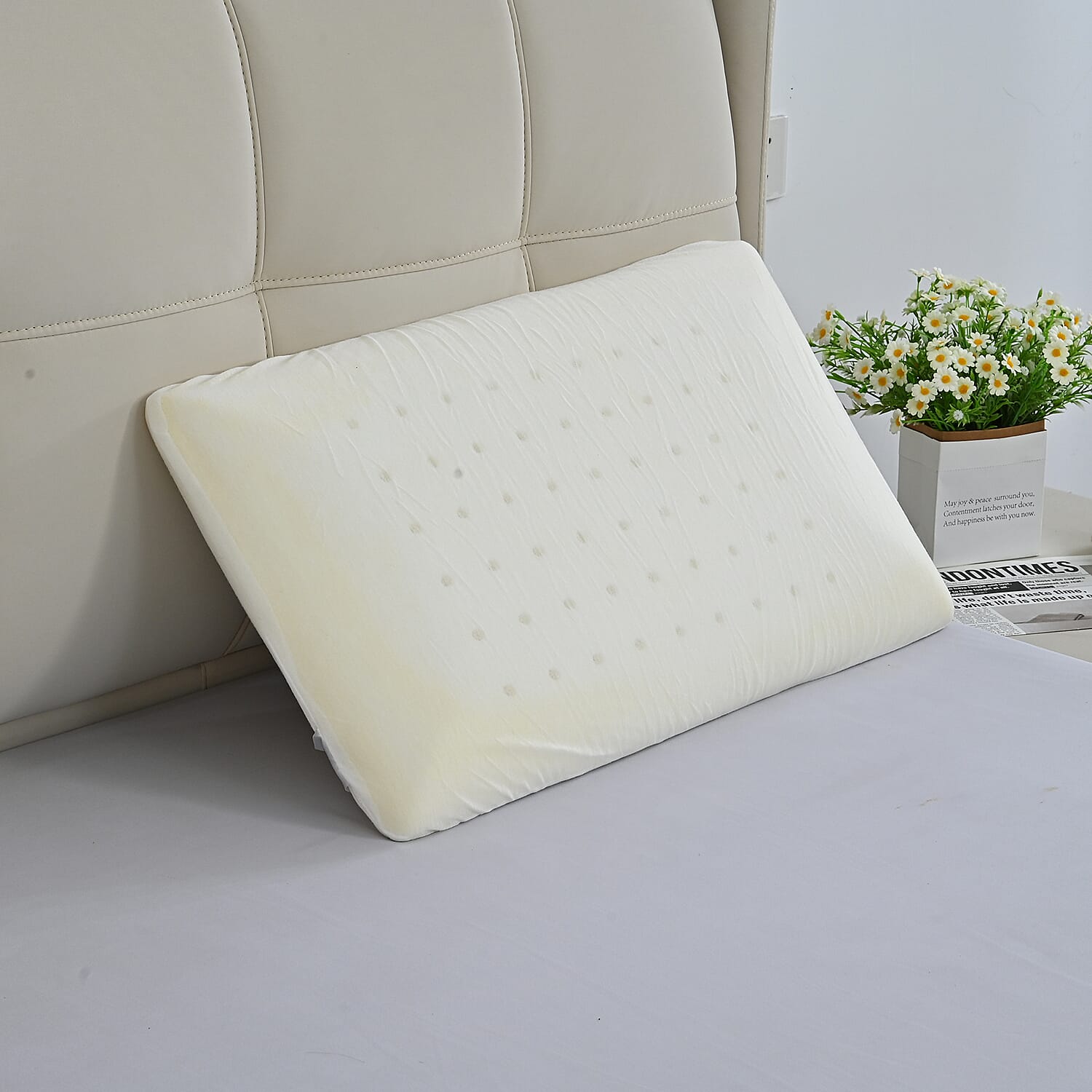 Memory Foam Aroma Lavender Infused Pillow - Breathable - Aroma Lasts 2-4 Months (Size 70x40x10 cm) - White