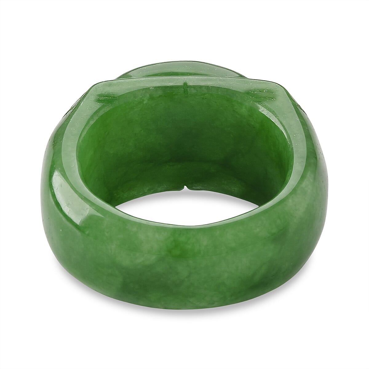 Enhanced Green Jade Curving Cut Ring 50.00 Ct.