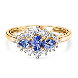 D'Joy Tanzanite & Moissanite Ring in Sterling Silver 0.93 Ct.