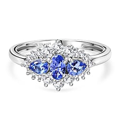 D'Joy Tanzanite & Moissanite Ring in Sterling Silver 0.93 Ct.