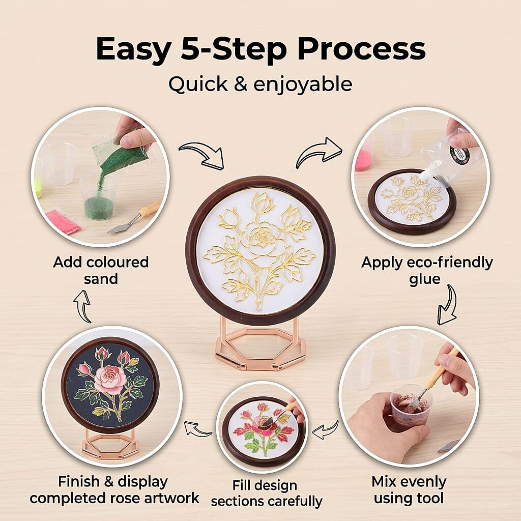 Golden Lottery Rose DIY Photo Frame Painting Set (18.5cm)