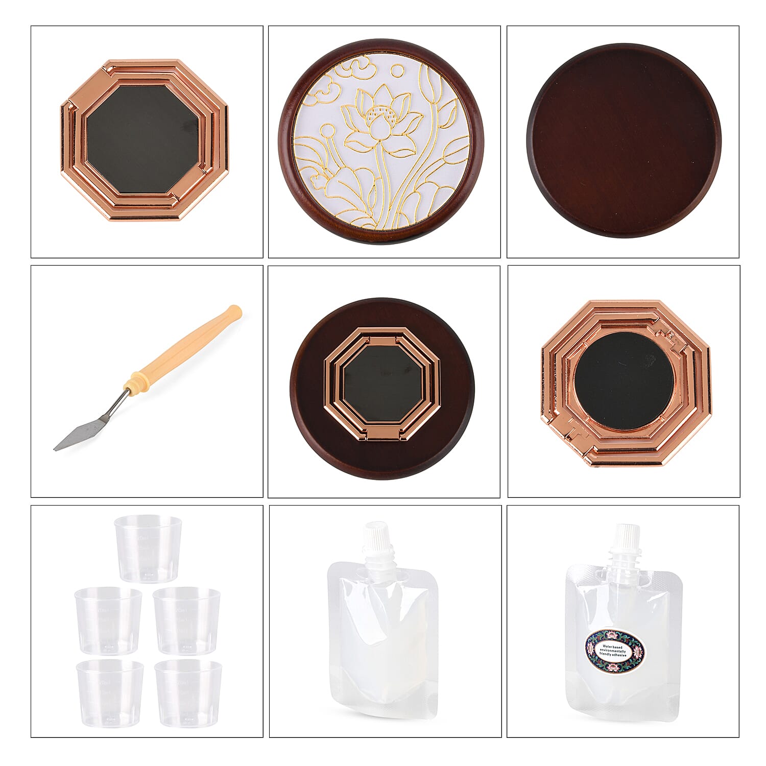 Golden Lottery Lotus DIY Photo Frame Painting Set