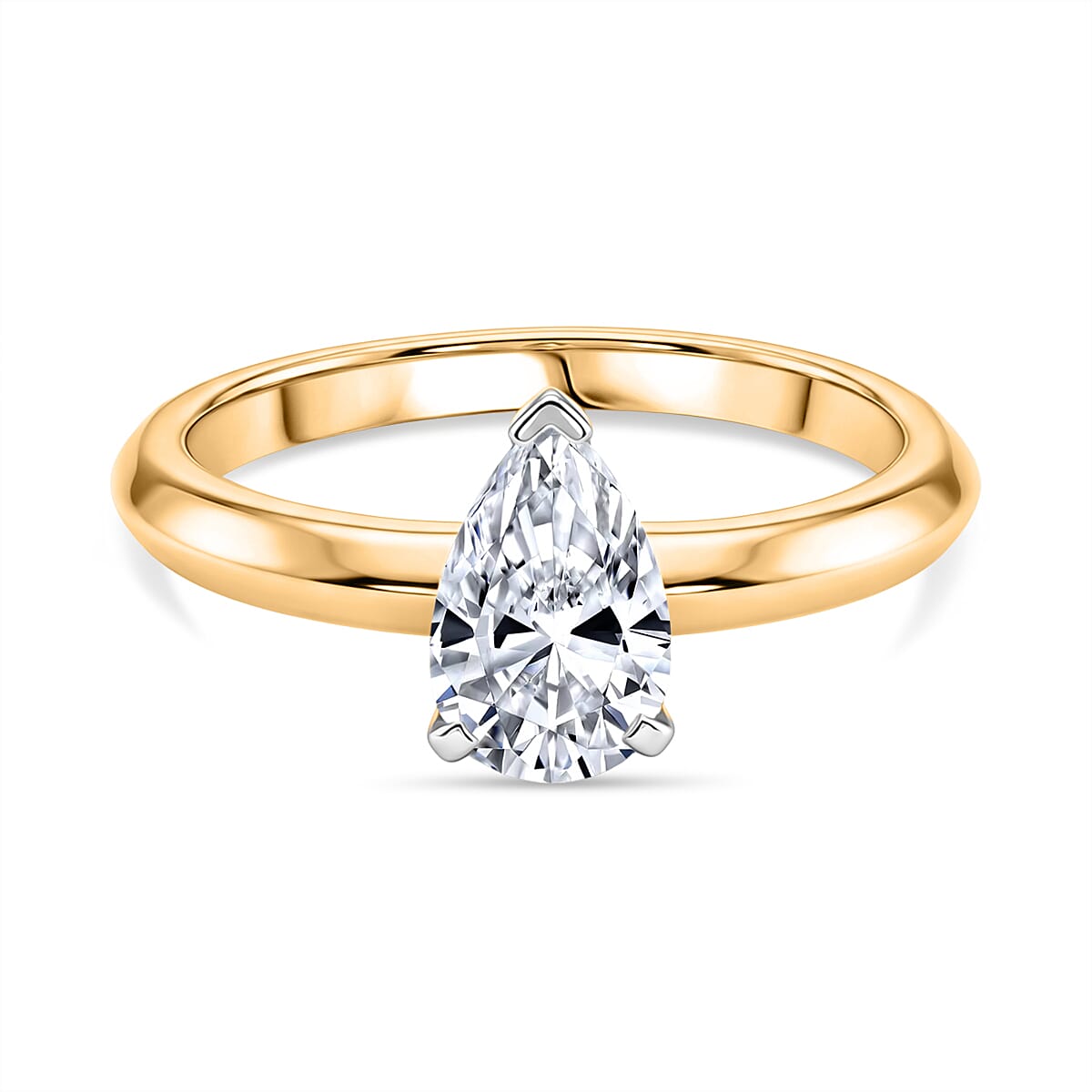 Rachel Galley - SGL Certified VS-EF Lab Grown Diamond Solitaire Ring in 18K Vermeil Yellow Gold Plated Sterling Silver 1.02 Ct.