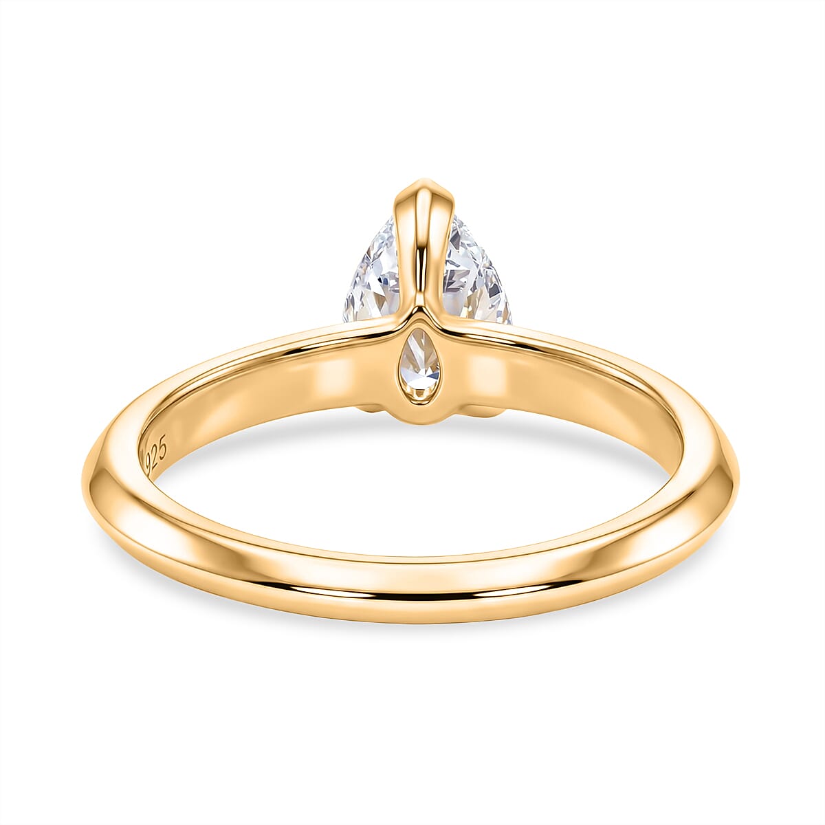 Rachel Galley - SGL Certified VS-EF Lab Grown Diamond Solitaire Ring in 18K Vermeil Yellow Gold Plated Sterling Silver 1.02 Ct.