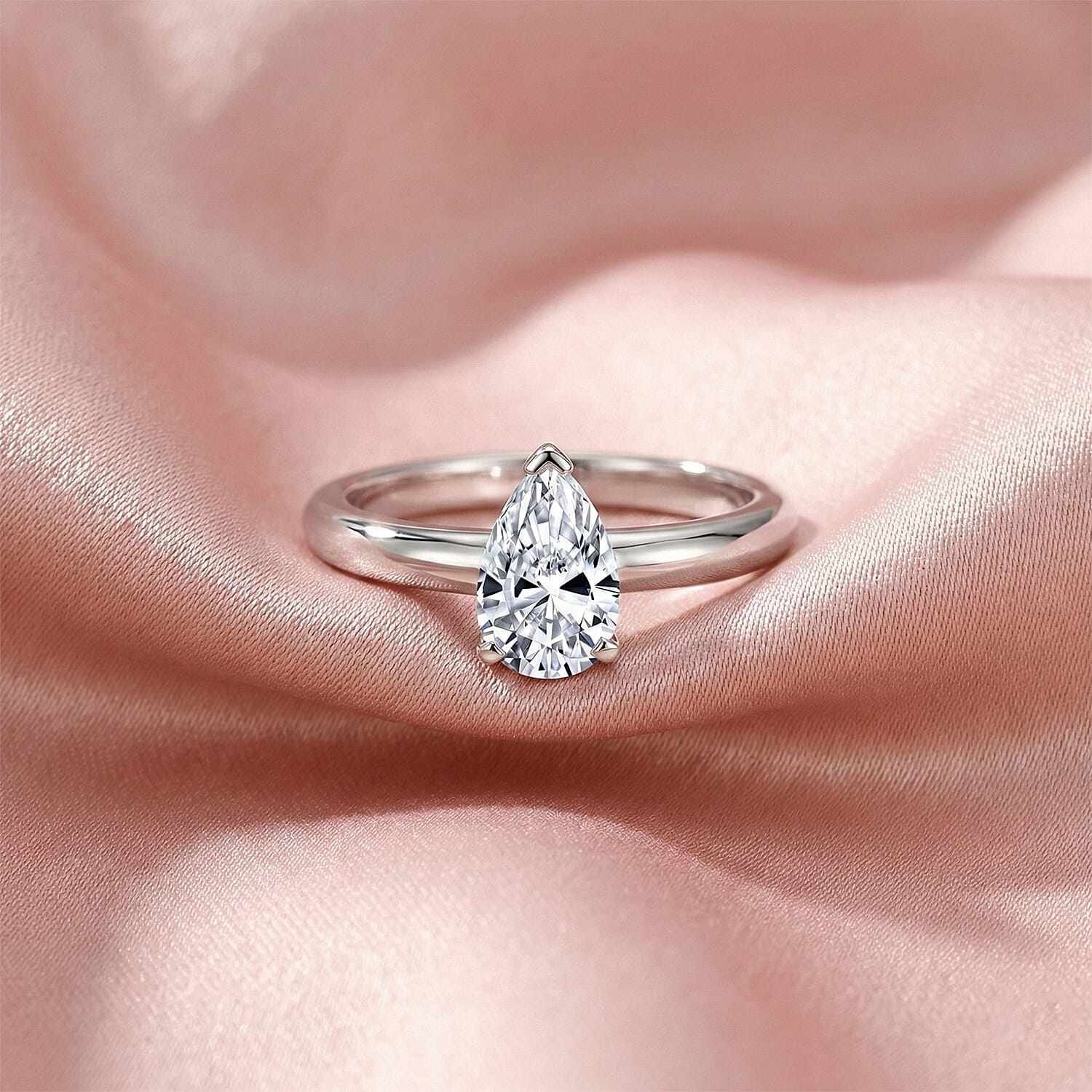 Rachel Galley Lab Grown Diamond Ring in Rhodium OverlaySterling Silver  1.020  Ct.