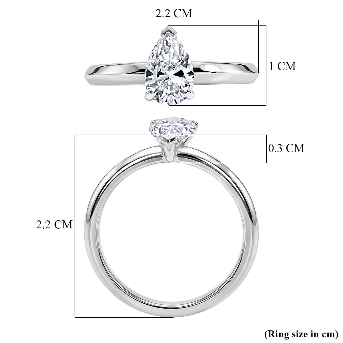 Rachel Galley Lab Grown Diamond Ring in Rhodium OverlaySterling Silver  1.020  Ct.