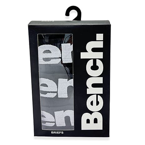 Bench 3 Pack Mens Cotton Blend Breathable Briefs (Size L) - Black