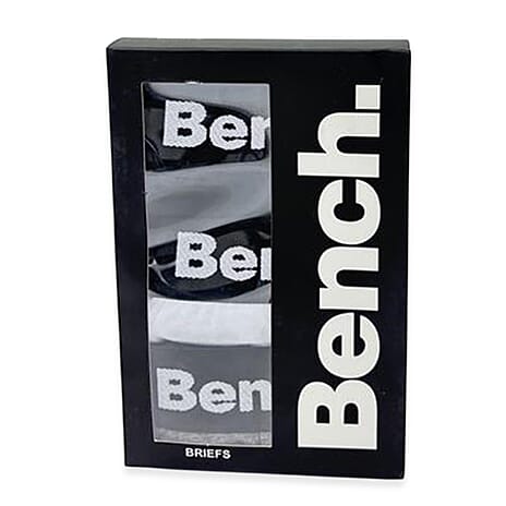 Bench 3 Pack Mens Cotton Blend Breathable Briefs (Size M) - Multicolour