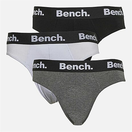 Bench 3 Pack Mens Cotton Blend Breathable Briefs (Size S) - Multicolour