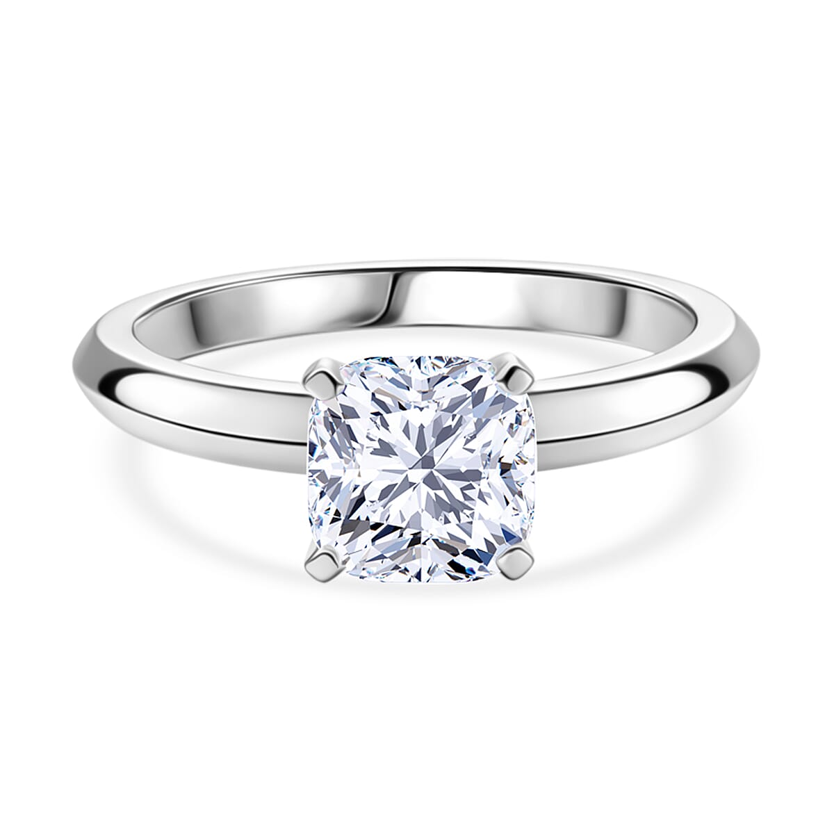 Rachel Galley SGL Certified VS/EF Lab Grown Diamond Cushion Cut Ring in Sterling Silver 1.00 Ct.