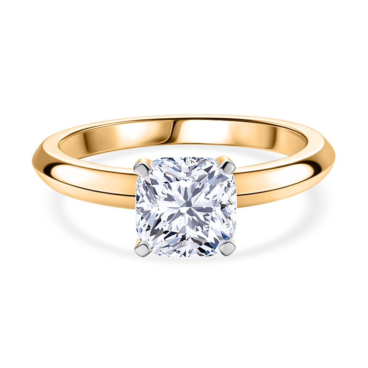 Rachel Galley SGL Certified VS/EF Lab Grown Diamond Cushion Cut Ring in Sterling Silver 1.00 Ct.