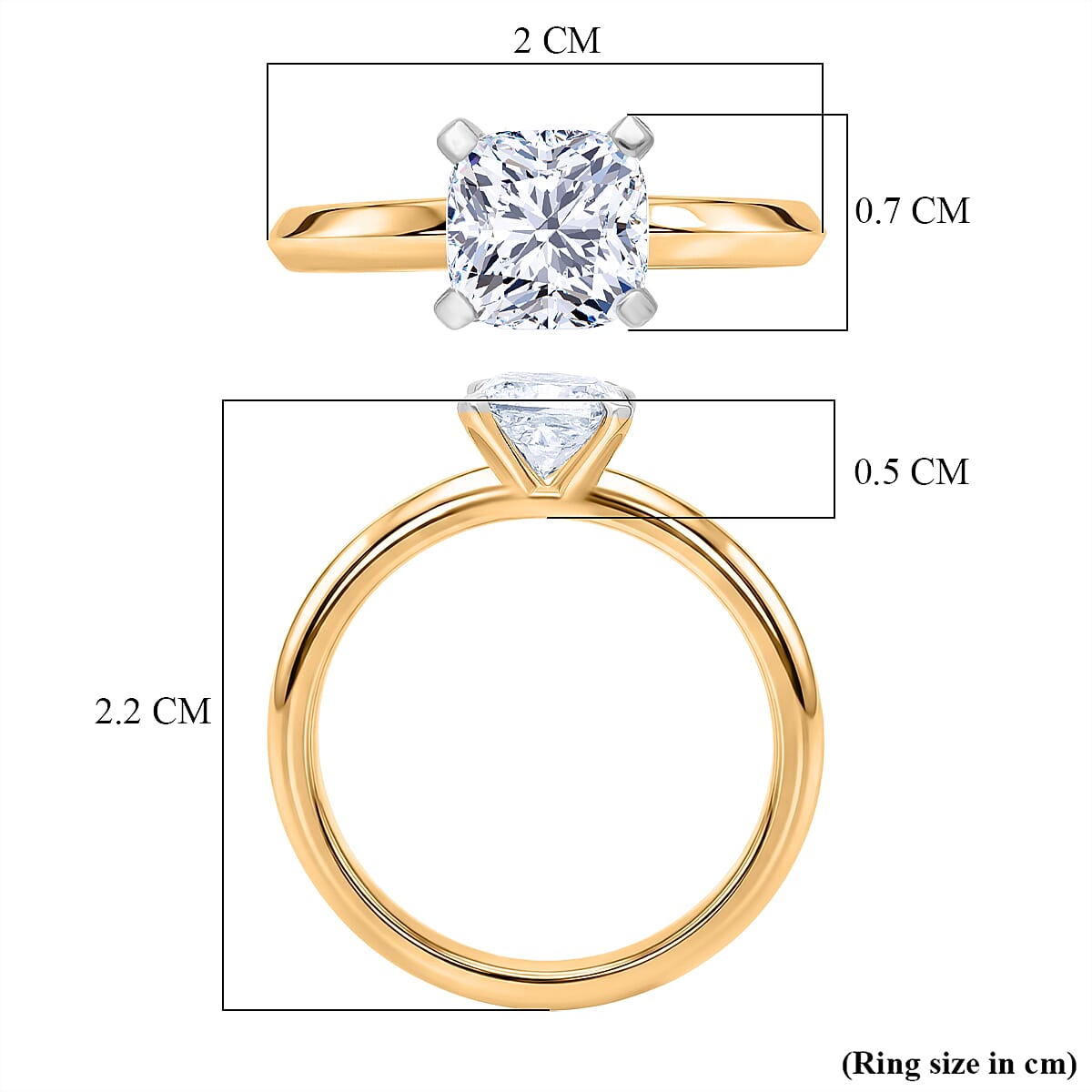 Rachel Galley SGL Certified VS/EF Lab Grown Diamond Cushion Cut Ring in Sterling Silver 1.00 Ct.