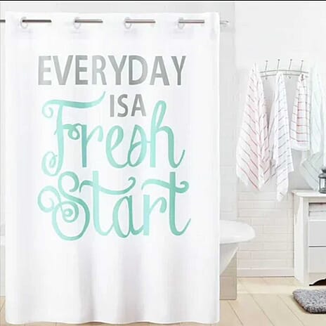Everyday Fresh Start Shower Curtain (180 x 188 cm) - White - Green